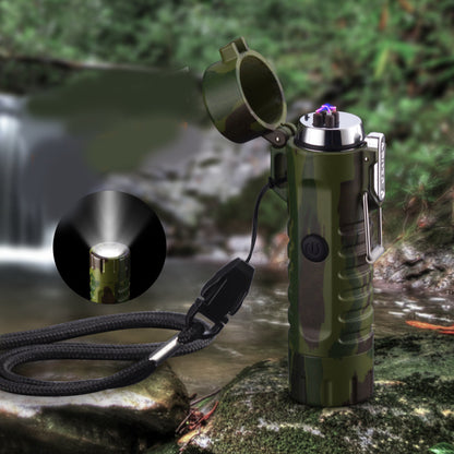 Outdoor Travel Compass Rechargeable Lighter Tube Waterproof Lighter Usb Pulse Lighter