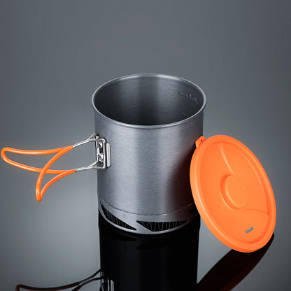 XK6 Heat-collecting Camping Single Pot, Energy-saving Camping Pot Set For Single 1-2 People