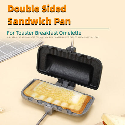 Double-Sided Sandwich Pan Non-Stick Foldable Grill Frying Pan For Bread Toast Breakfast Machine Pancake Maker